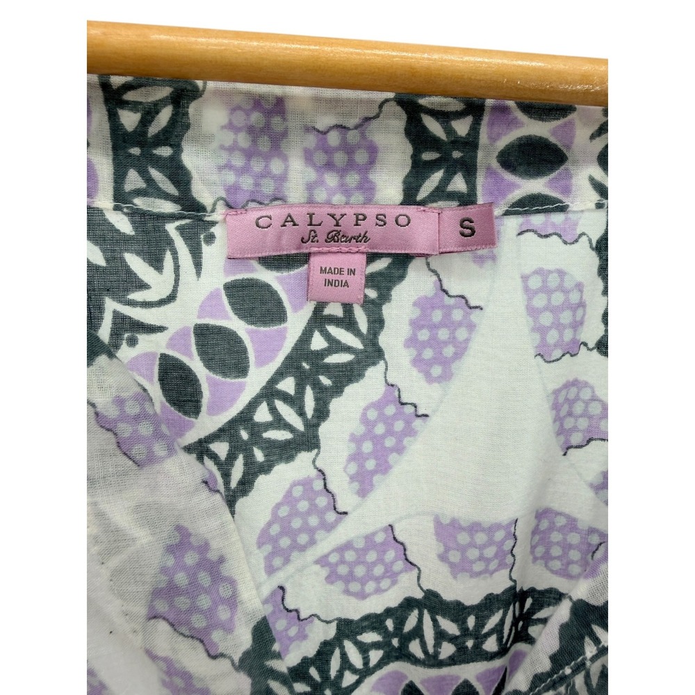 Calypso St Barth Womens Purple Medallion Print Cotton Tunic Top Size S Boho - Picture 2 of 8